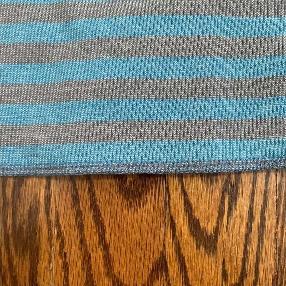Gap Kids Boys Thermal Henley Blue Gray Striped Size XL (12)